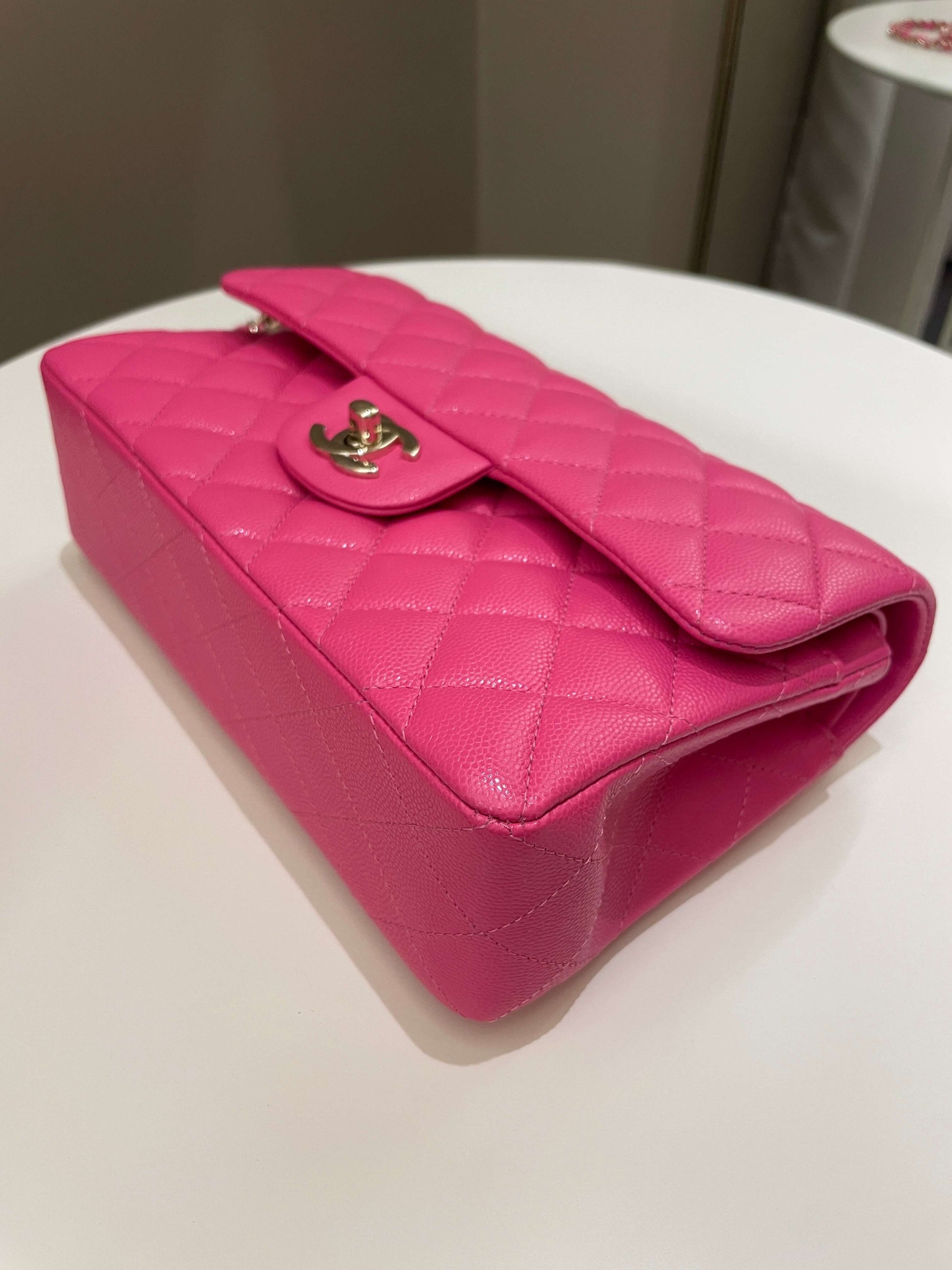 Chanel Classic Quilted Small Double Flap Candy Pink Caviar - Bags - 9