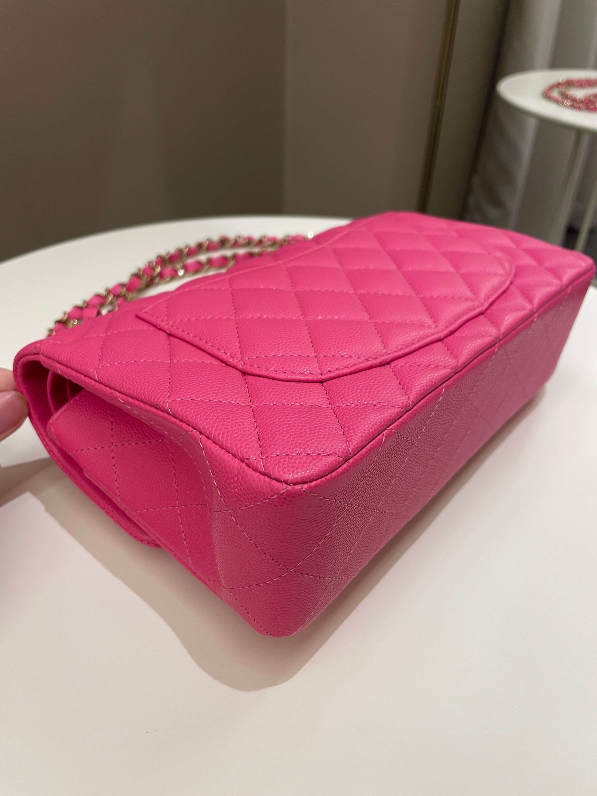 Chanel Classic Quilted Small Double Flap Candy Pink Caviar - Bags - 10