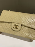 Chanel Vintage Classic Quilted Small Double Flap Beige Lambskin - Bags - 2
