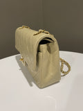 Chanel Vintage Classic Quilted Small Double Flap Beige Lambskin - Bags - 5