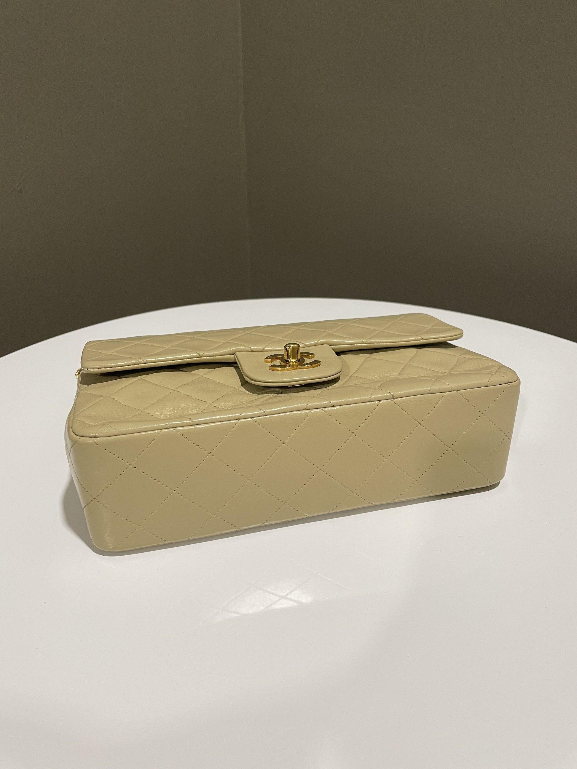 Chanel Vintage Classic Quilted Small Double Flap Beige Lambskin - Bags - 6
