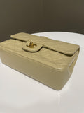 Chanel Vintage Classic Quilted Small Double Flap Beige Lambskin - Bags - 8