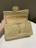 Chanel Vintage Classic Quilted Small Double Flap Beige Lambskin - Bags - 11