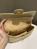 Chanel Vintage Classic Quilted Small Double Flap Beige Lambskin - Bags - 12
