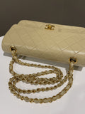 Chanel Vintage Classic Quilted Small Double Flap Beige Lambskin - Bags - 14