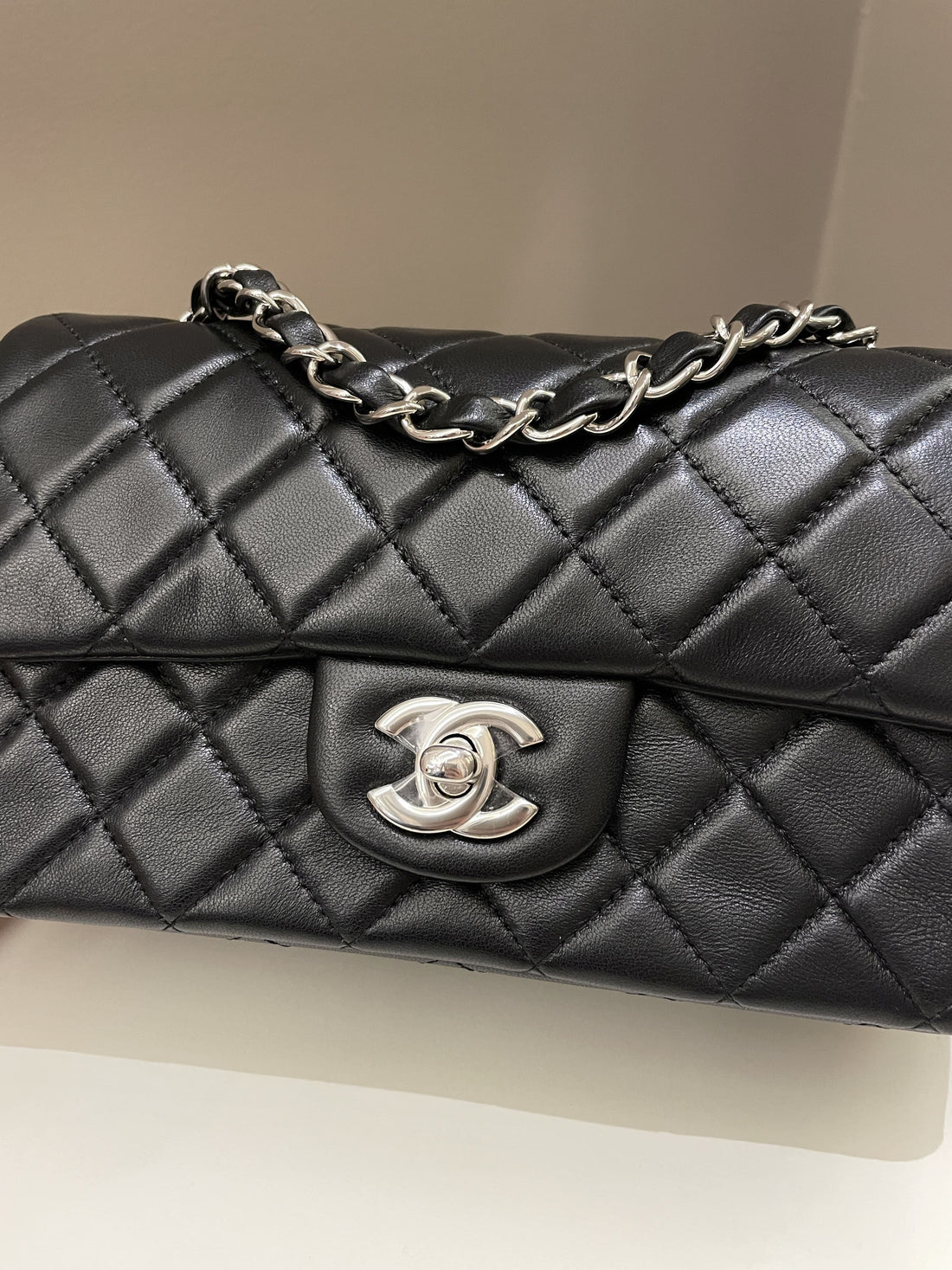 Chanel Classic Quilted Mini Rectangular Black Lambskin - Bags