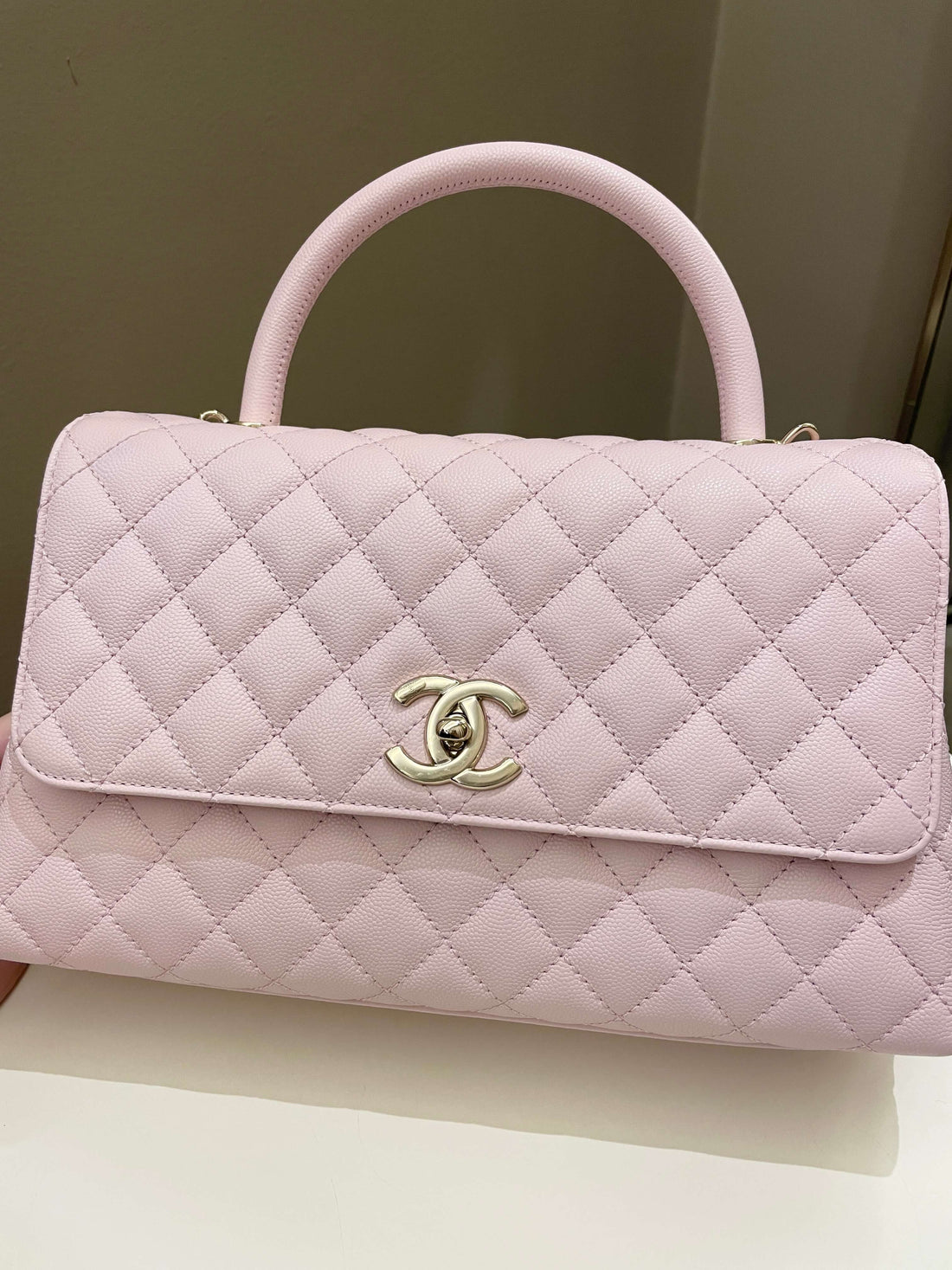 Chanel 22P Classic Quilted Coco Handle Rose Clair Lilac Caviar - Bags