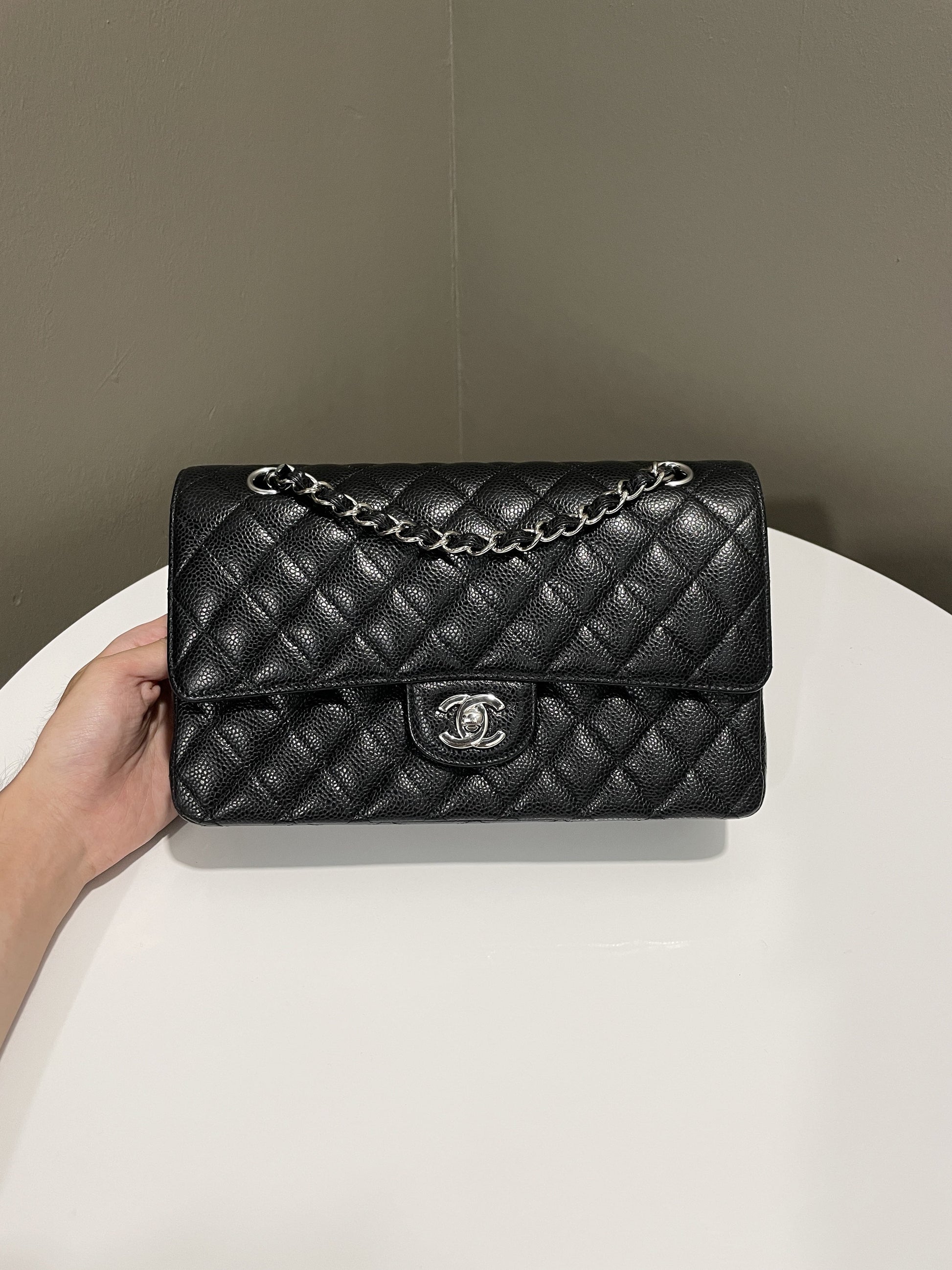 Chanel Classic Quilted Medium Double Flap Black Caviar - Bags - 21