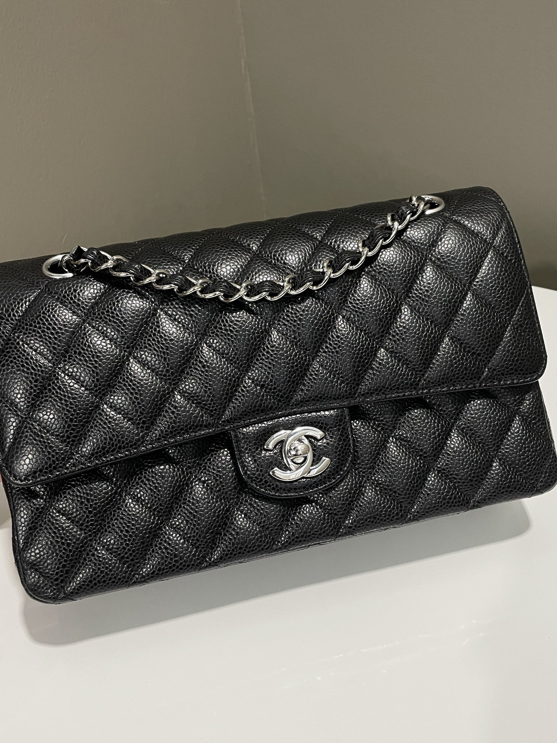 Chanel Classic Quilted Medium Double Flap Black Caviar - Bags