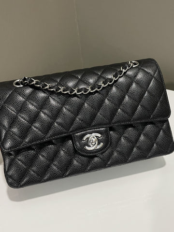 Chanel Classic Quilted Medium Double Flap Black Caviar - Bags