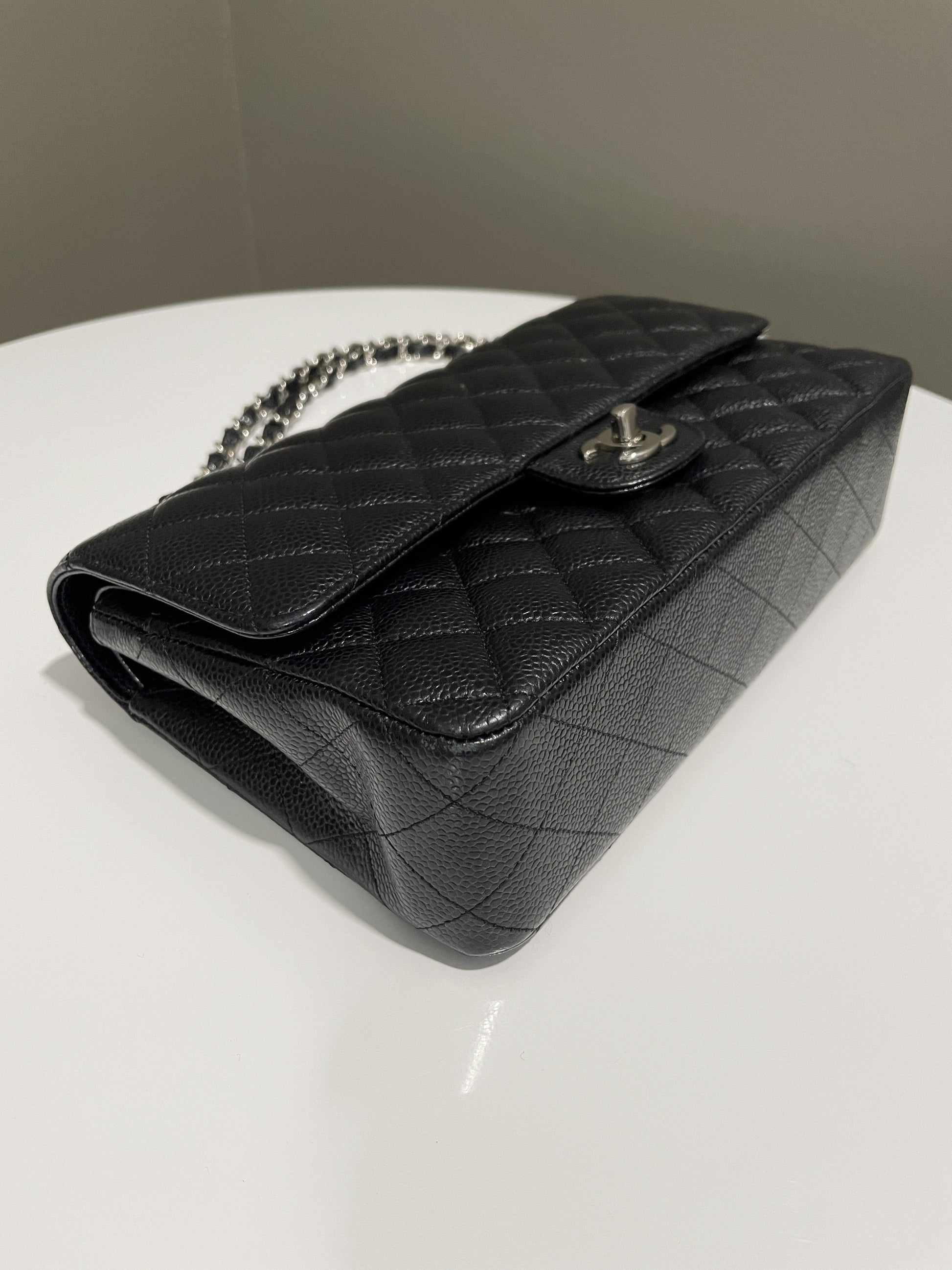 Chanel Classic Quilted Medium Double Flap Black Caviar - Bags - 9