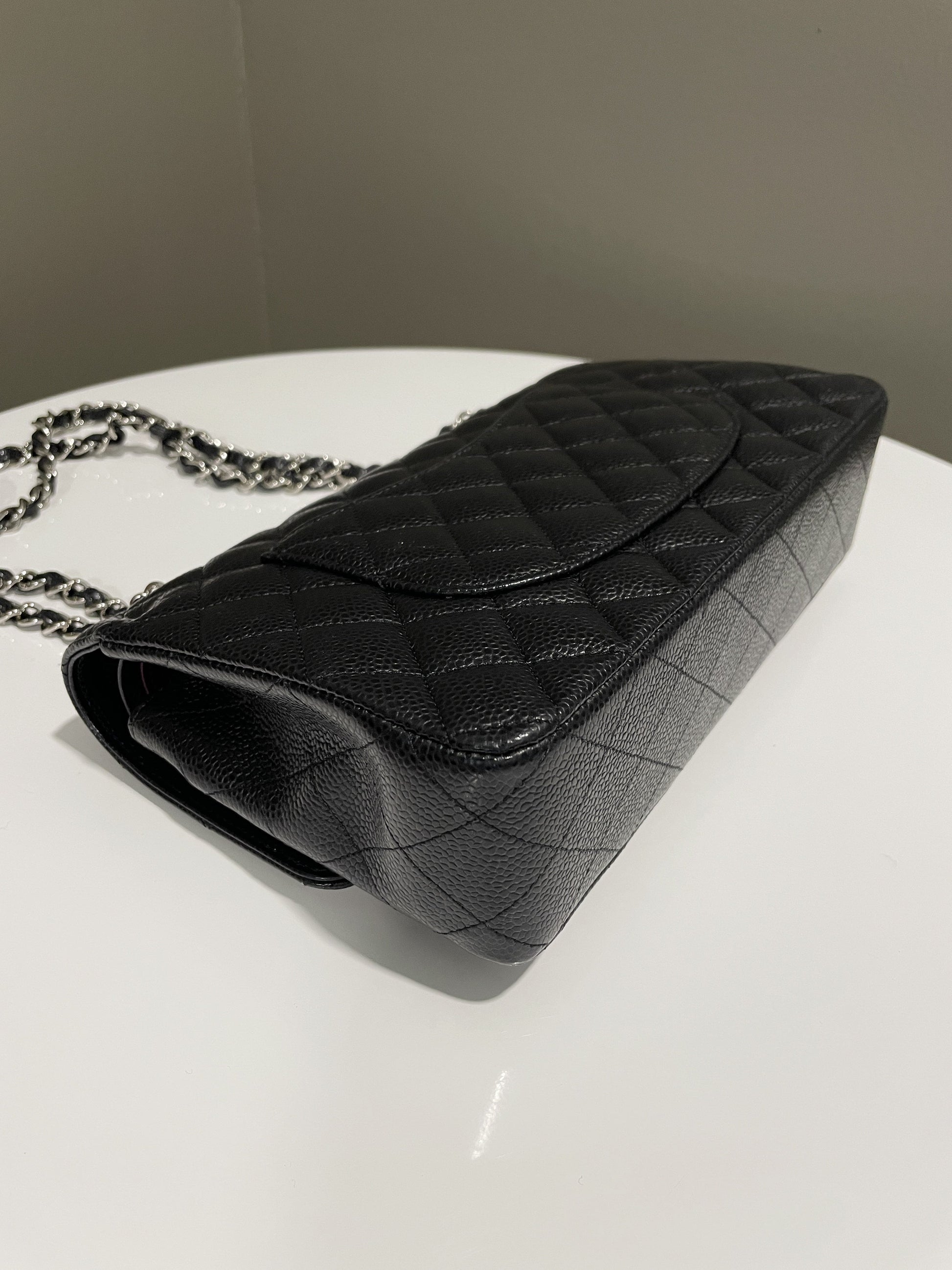 Chanel Classic Quilted Medium Double Flap Black Caviar - Bags - 11