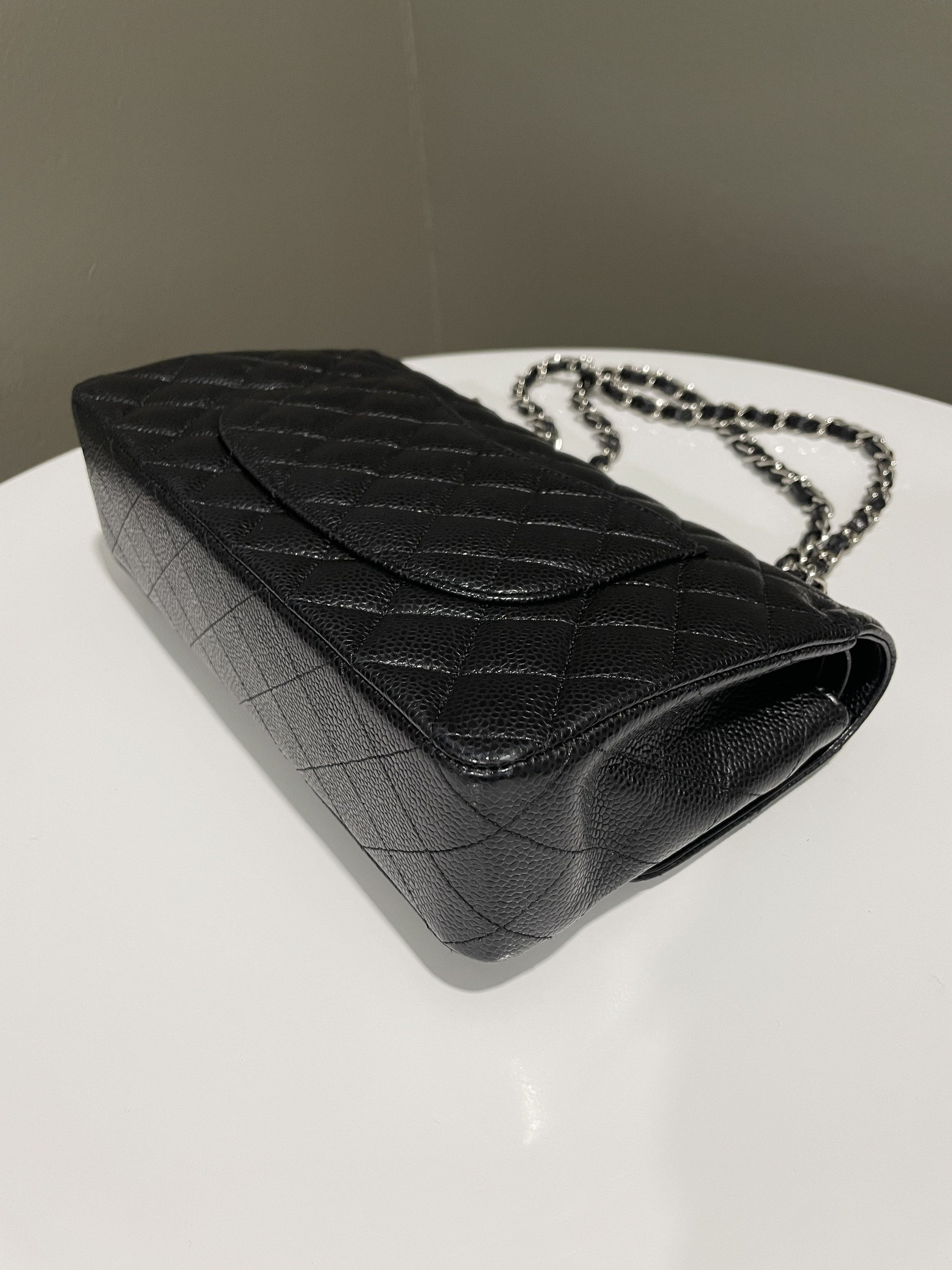 Chanel Classic Quilted Medium Double Flap Black Caviar - Bags - 12