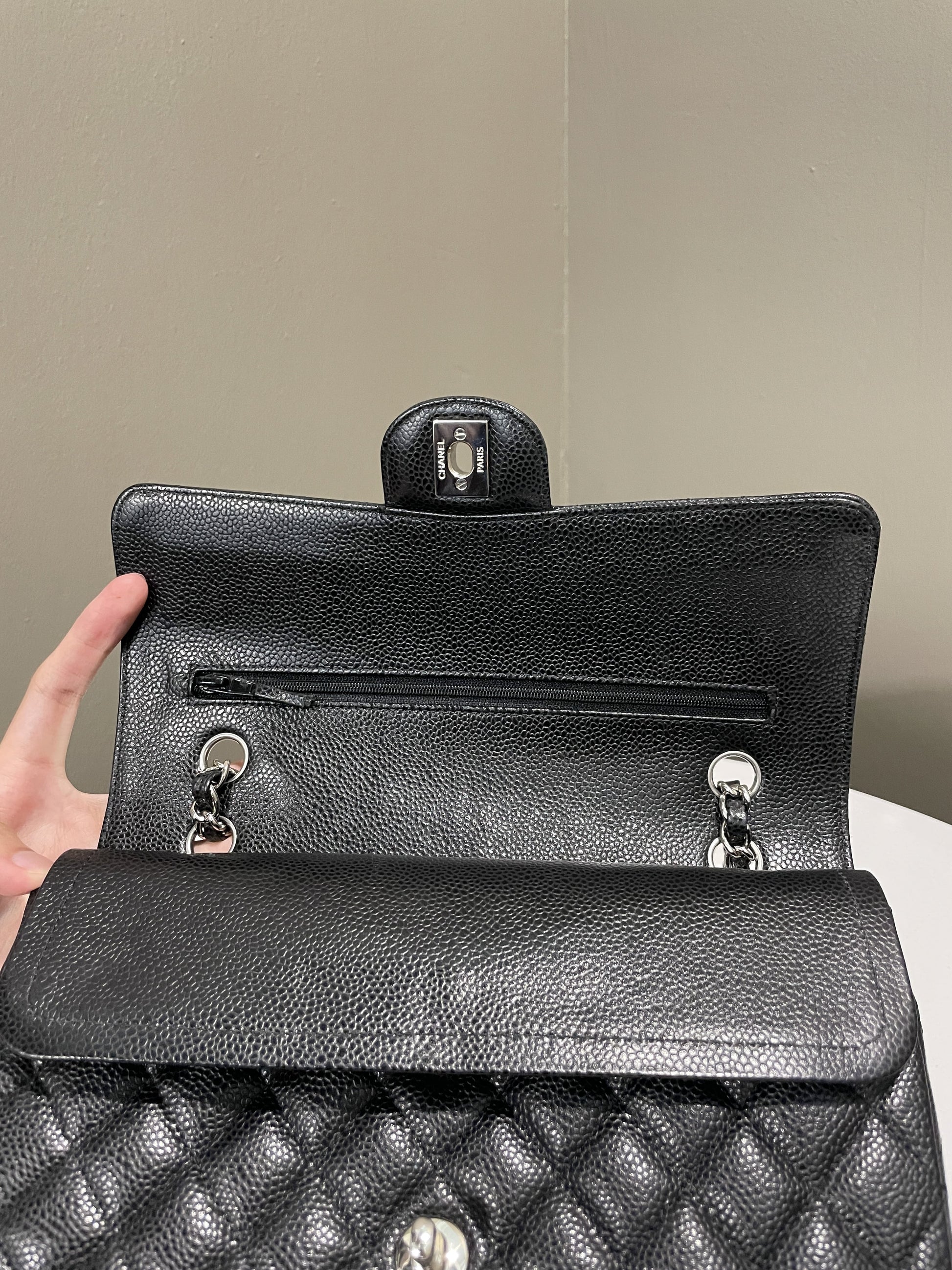 Chanel Classic Quilted Medium Double Flap Black Caviar - Bags - 16