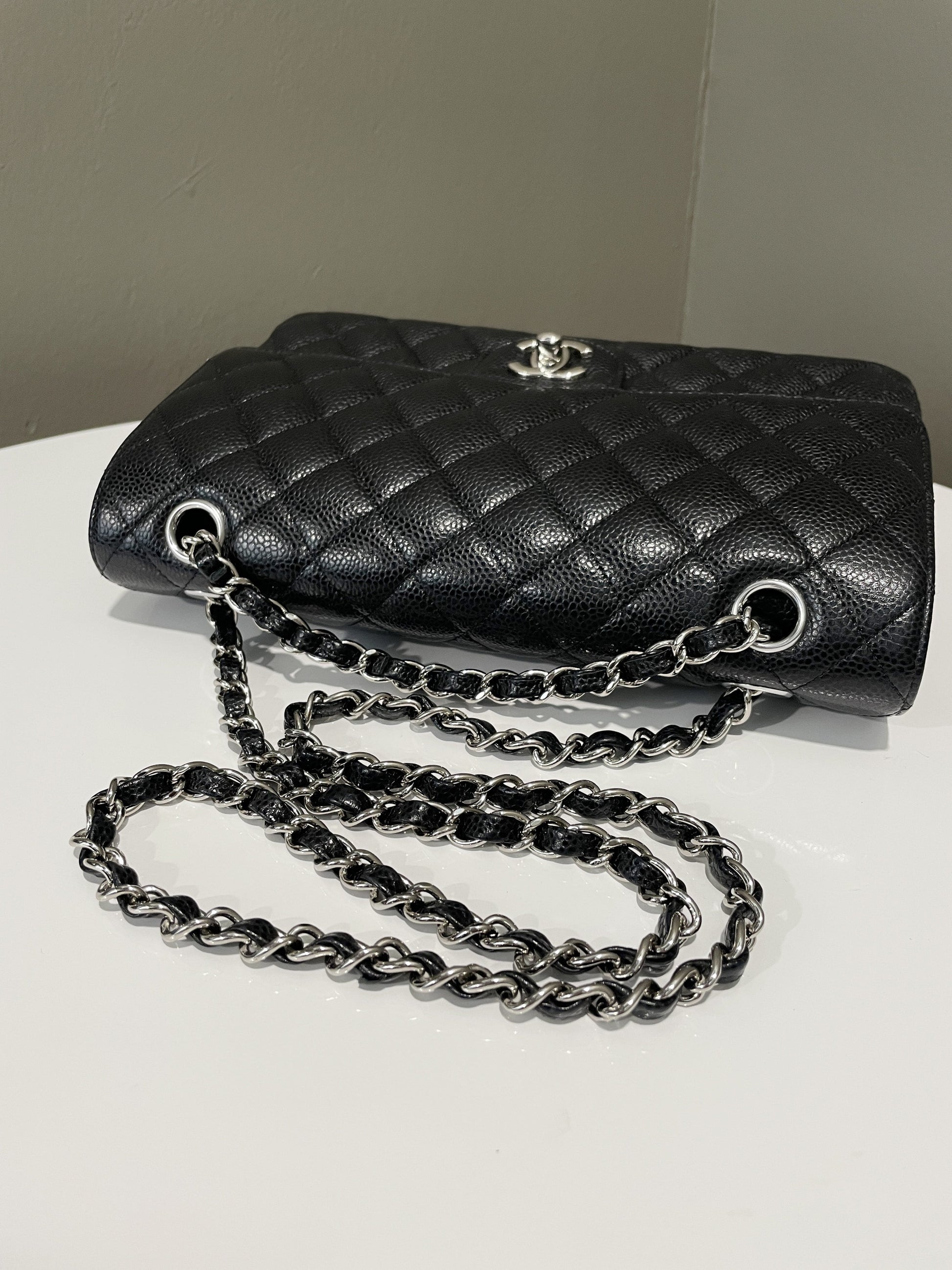 Chanel Classic Quilted Medium Double Flap Black Caviar - Bags - 20