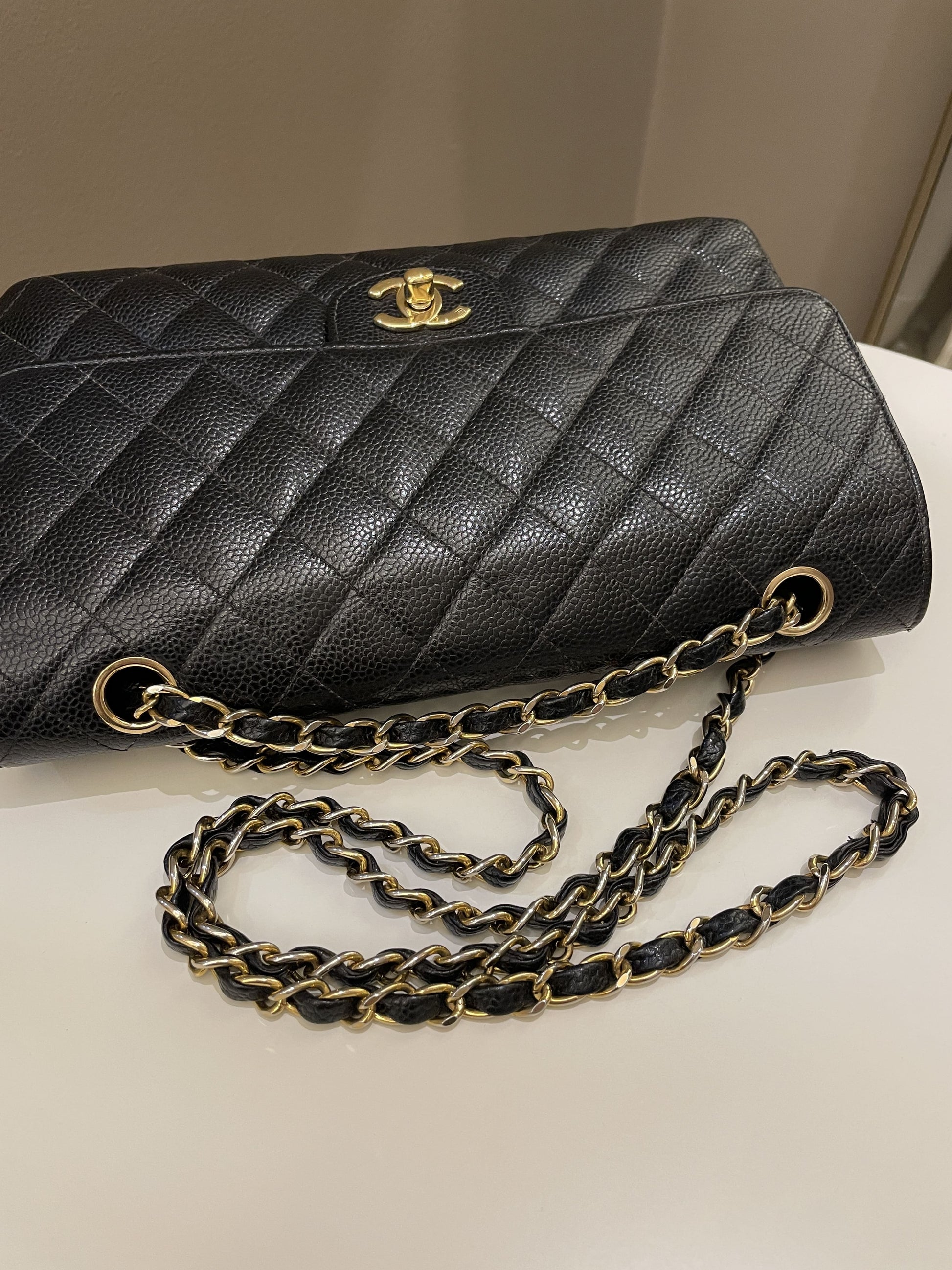 Chanel Vintage Classic Quilted Medium Double Flap Black - Bags - 18