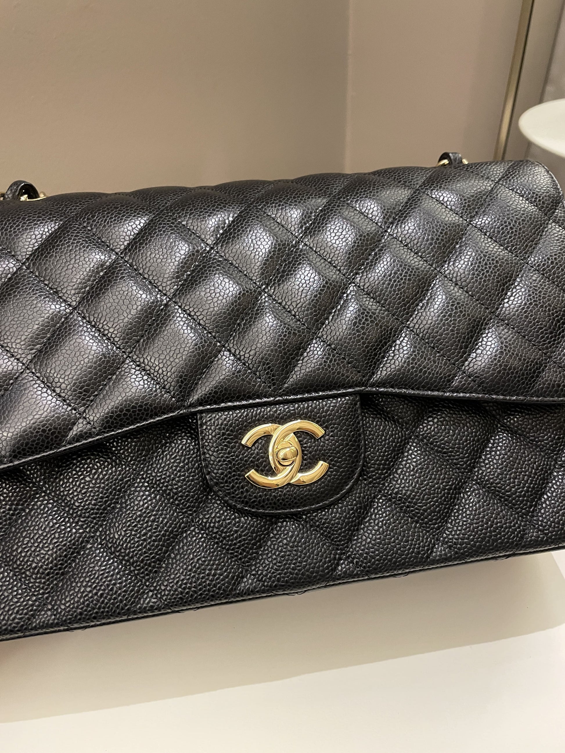 Chanel Classic Jumbo Double Flap Black Caviar - Bags