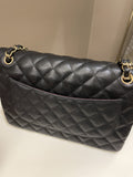 Chanel Classic Jumbo Double Flap Black Caviar - Bags - 14