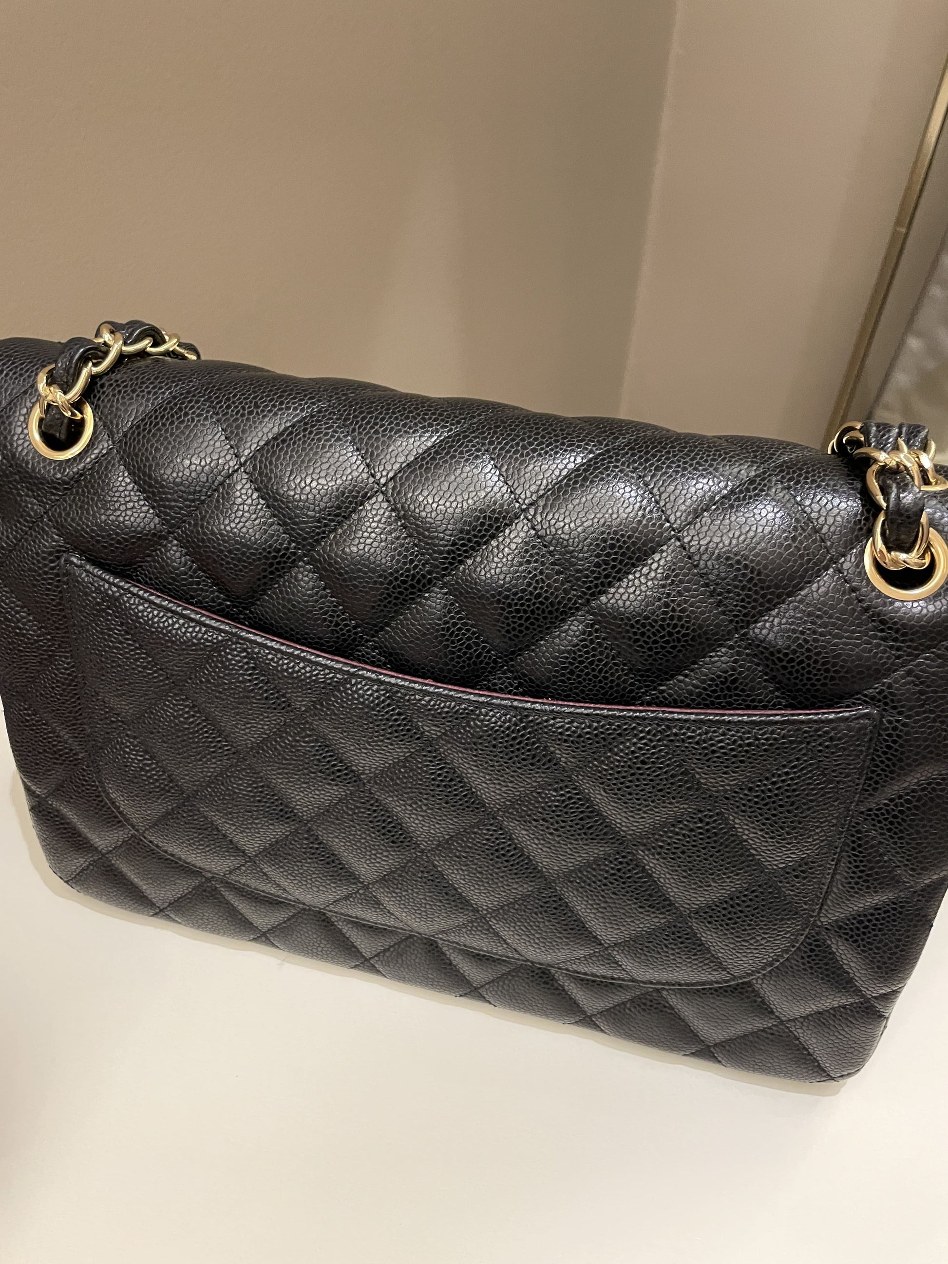 Chanel Classic Jumbo Double Flap Black Caviar - Bags - 14