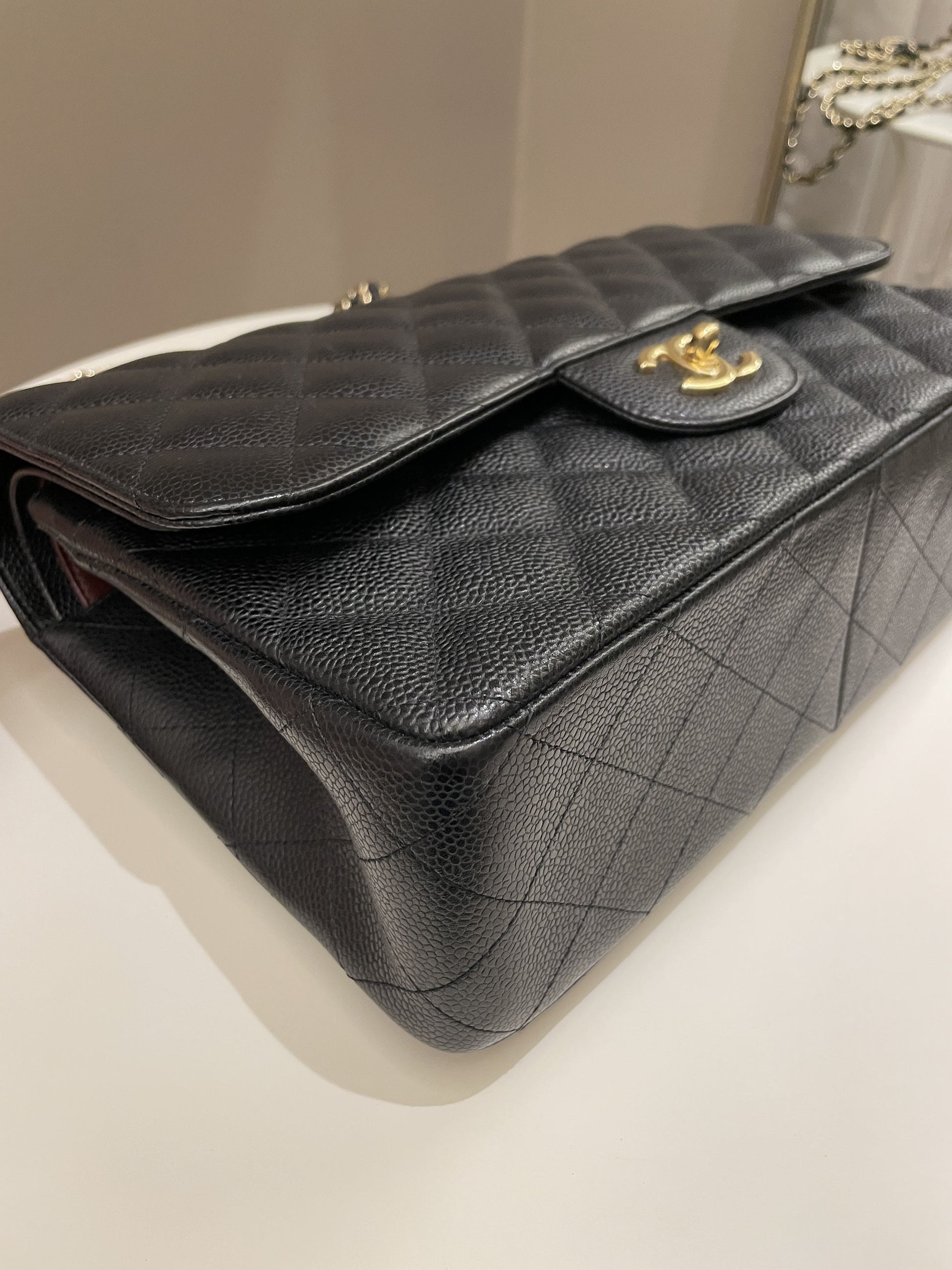 Chanel Classic Jumbo Double Flap Black Caviar - Bags - 7