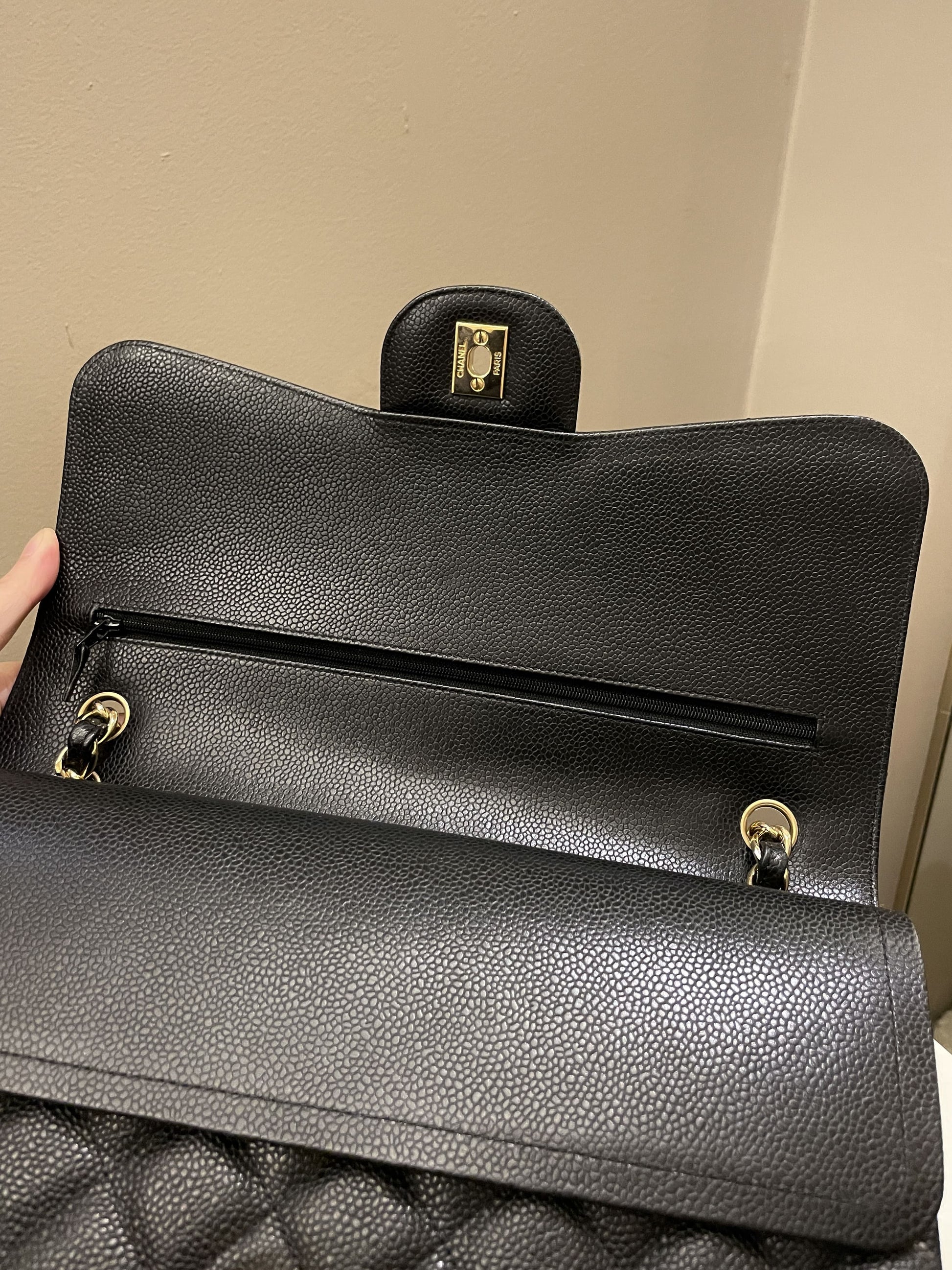 Chanel Classic Jumbo Double Flap Black Caviar - Bags - 15