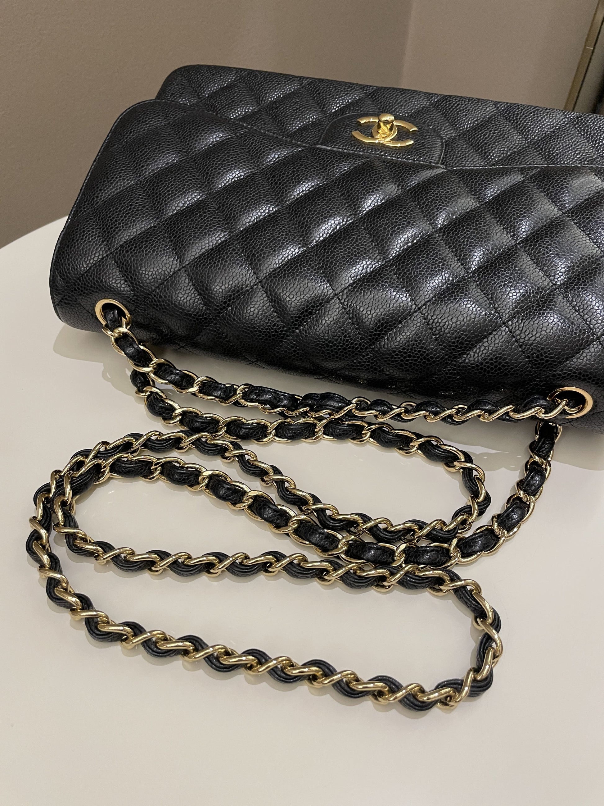 Chanel Classic Jumbo Double Flap Black Caviar - Bags - 12