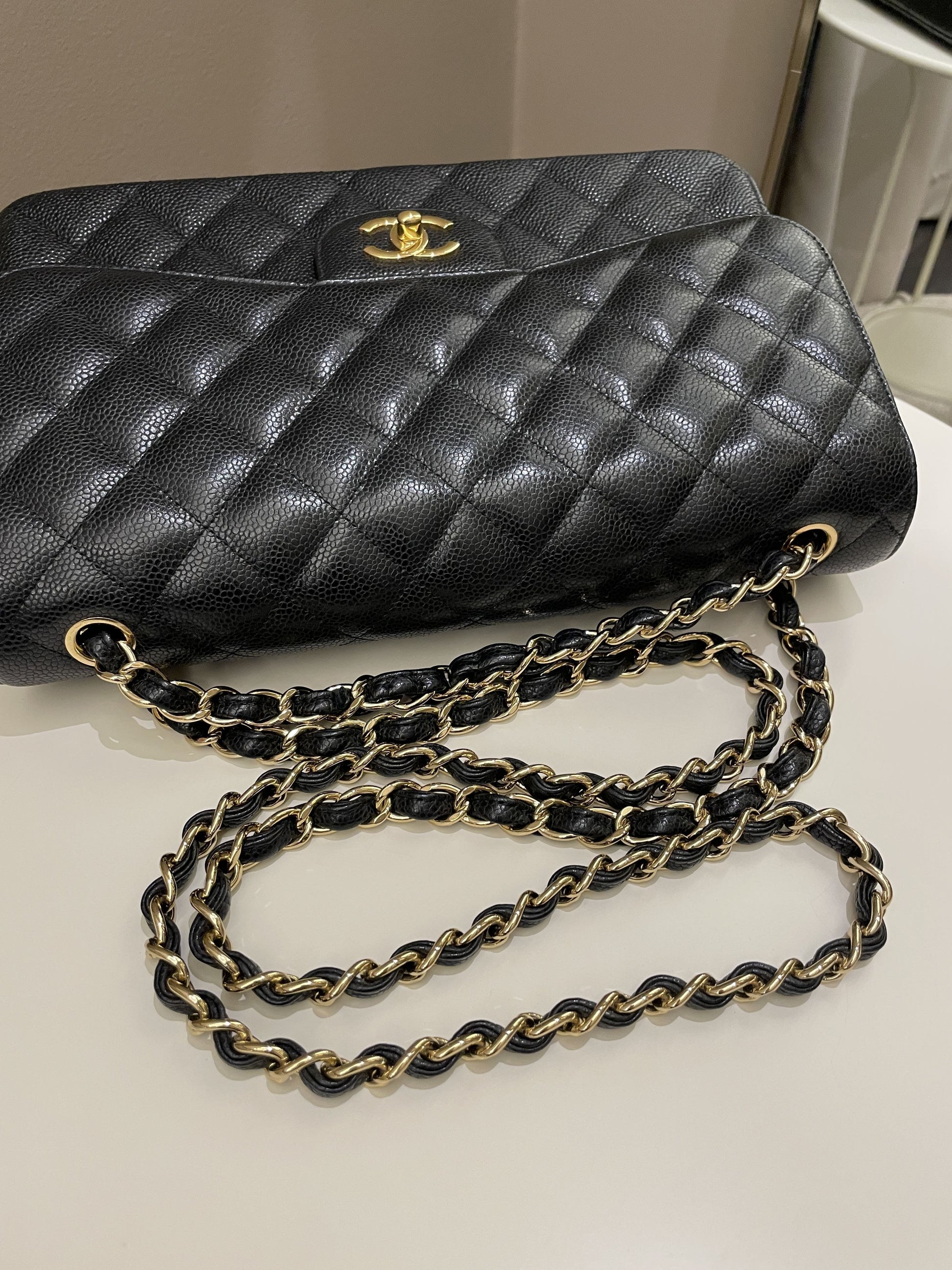 Chanel Classic Jumbo Double Flap Black Caviar - Bags - 13