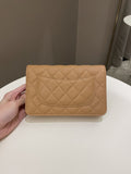 Chanel Classic Quilted Wallet on Chain Dark Beige Milk Tea Caviar - Bags - 2