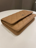 Chanel Classic Quilted Wallet on Chain Dark Beige Milk Tea Caviar - Bags - 7