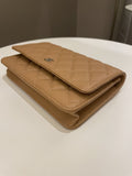 Chanel Classic Quilted Wallet on Chain Dark Beige Milk Tea Caviar - Bags - 8