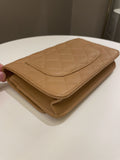 Chanel Classic Quilted Wallet on Chain Dark Beige Milk Tea Caviar - Bags - 9