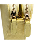 Denim Fringe Double Zip Clutch with Leather-Woven Chain Strap - Handbags, Wallets & Cases - 11