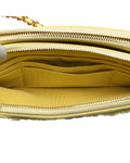 Denim Fringe Double Zip Clutch with Leather-Woven Chain Strap - Handbags, Wallets & Cases - 6