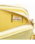 Denim Fringe Double Zip Clutch with Leather-Woven Chain Strap - Handbags, Wallets & Cases - 9