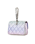 Quilted Gradient Metallic Calfskin Clutch with Chain Handle and Twist Lock Flap - Handbags, Wallets & Cases - 2