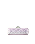 Quilted Gradient Metallic Calfskin Clutch with Chain Handle and Twist Lock Flap - Handbags, Wallets & Cases - 3