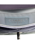 Quilted Gradient Metallic Calfskin Clutch with Chain Handle and Twist Lock Flap - Handbags, Wallets & Cases - 5