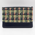 Large Gabrielle O Case Tweed Blue Leather - Wallet - 2