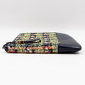 Large Gabrielle O Case Tweed Blue Leather - Wallet - 3