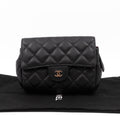Small Flap Cosmetic Case Quilted Caviar Black - Bags