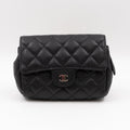 Small Flap Cosmetic Case Quilted Caviar Black - Bags - 2