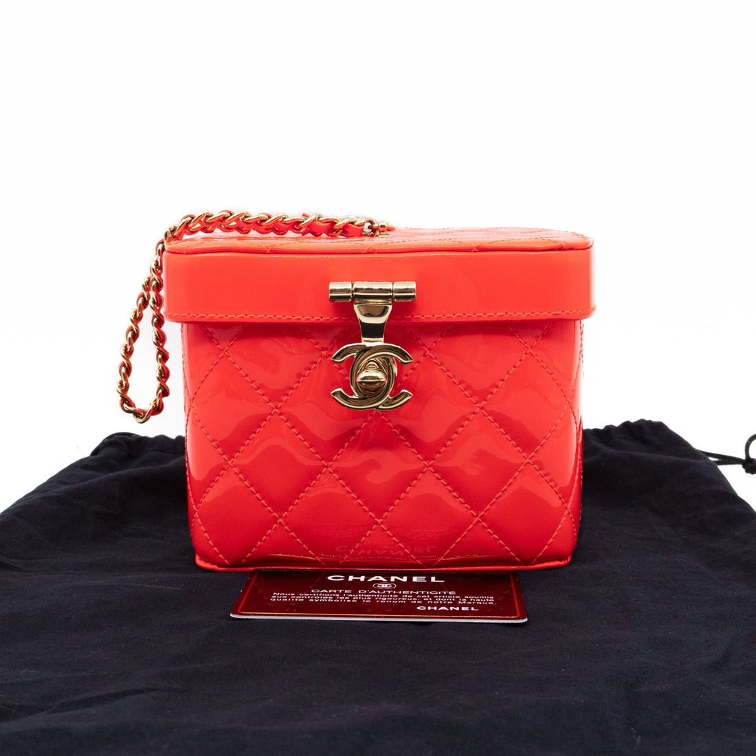 Vanity Case Minaudiere Pink Patent Leather - Bags
