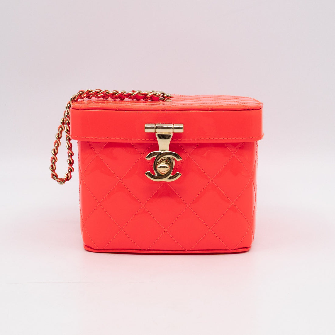Vanity Case Minaudiere Pink Patent Leather - Bags