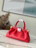 Red Monogram Clutch Leather Handbag for Women - 4