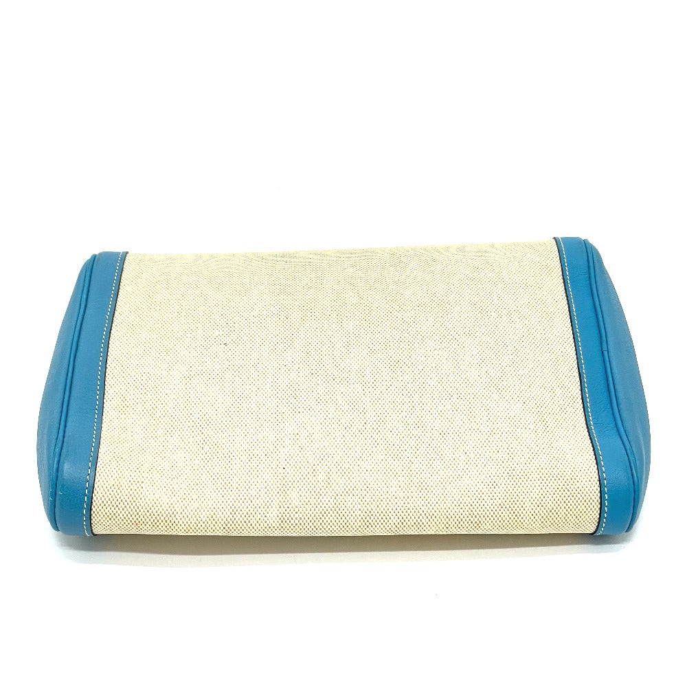 HERMES Clutch bag Toile Ash / Taurillon Clemence blue Equi Pouch Women Used - Bag