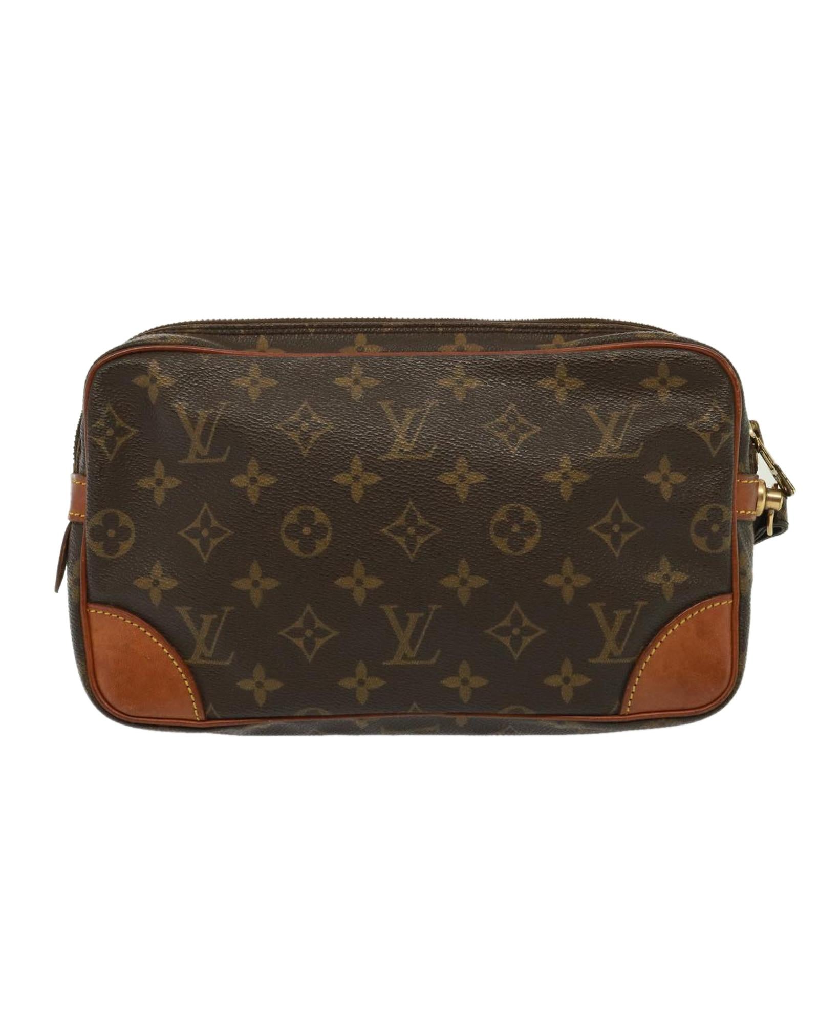 Monogram Canvas Clutch Bag with Wrist Strap - Handbags, Wallets & Cases - 2