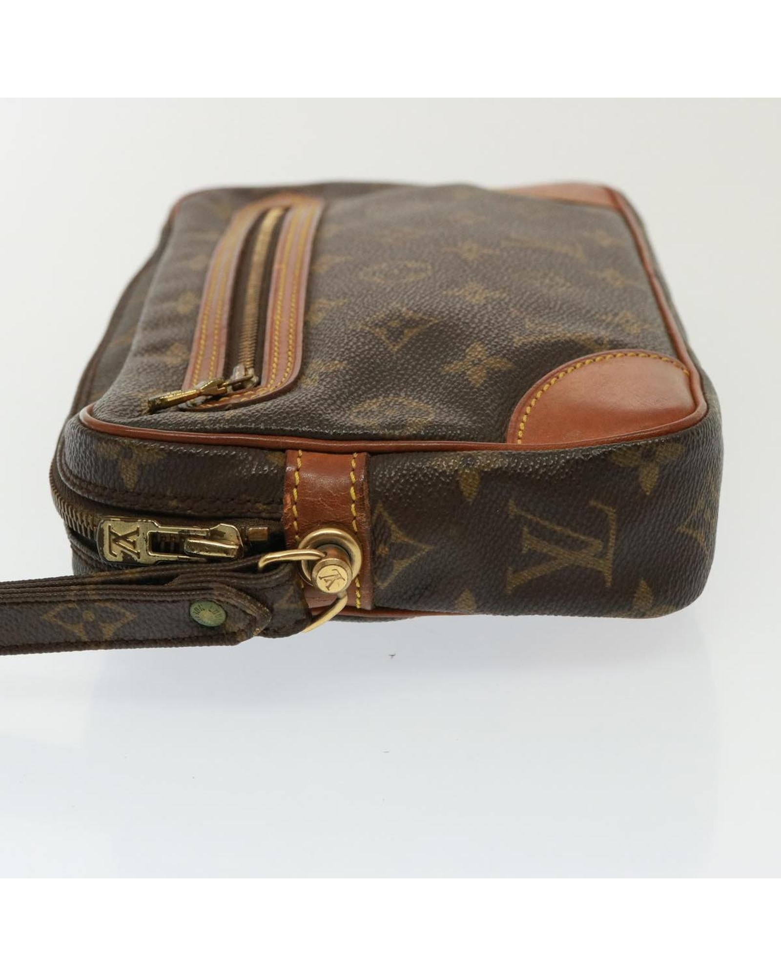 Monogram Canvas Clutch Bag with Wrist Strap - Handbags, Wallets & Cases - 4