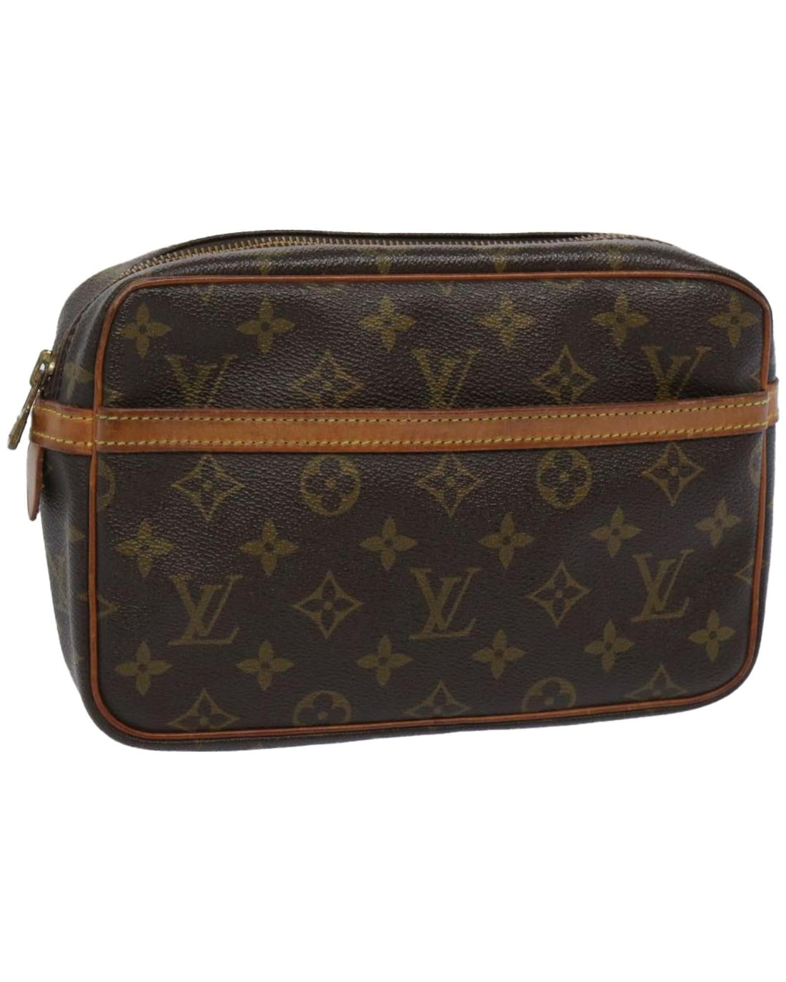 Monogram Canvas Clutch Bag with Zipper Closure - Handbag & Wallet Accessories