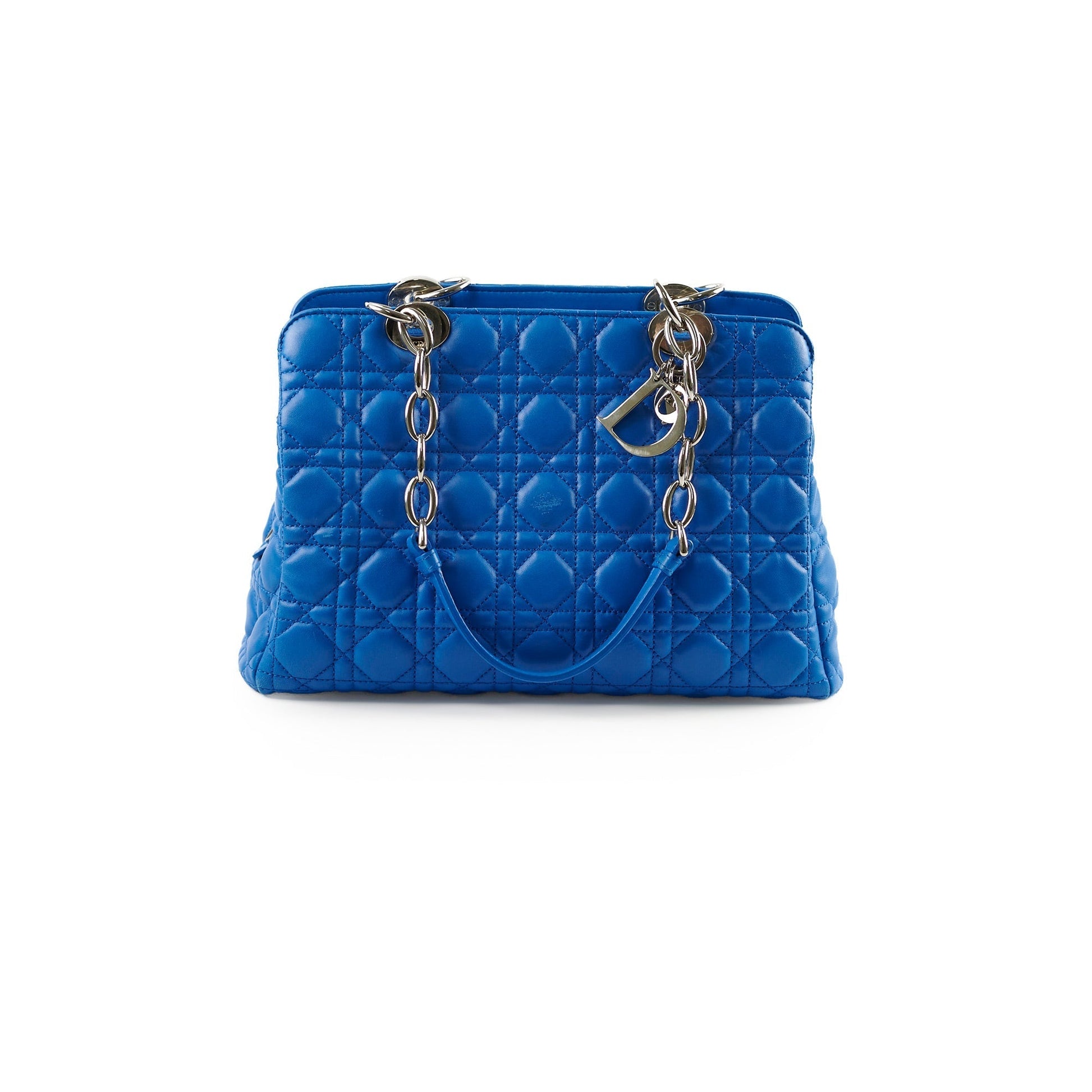 Christina Dior Cannage Leather Shopping Tote Blue - Handbag & Wallet Accessories