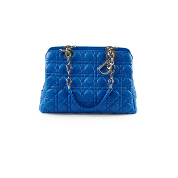 Christina Dior Cannage Leather Shopping Tote Blue - Handbag & Wallet Accessories